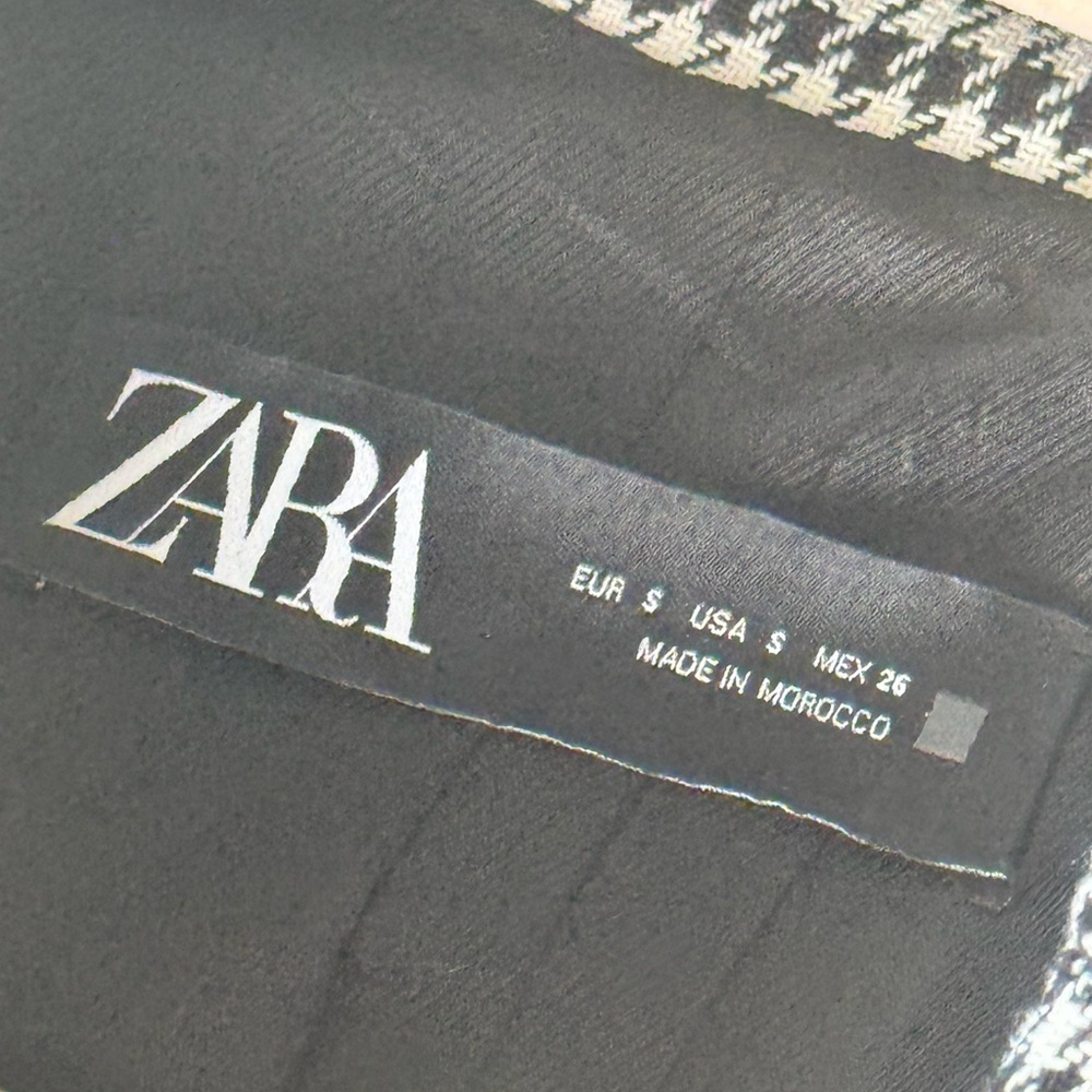 Zara Women's Black and White Houndstooth Blazer Small - Picture 7 of 8